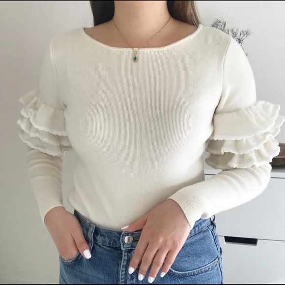 Club Monaco Ruffle Sweater - Picture 3 of 5
